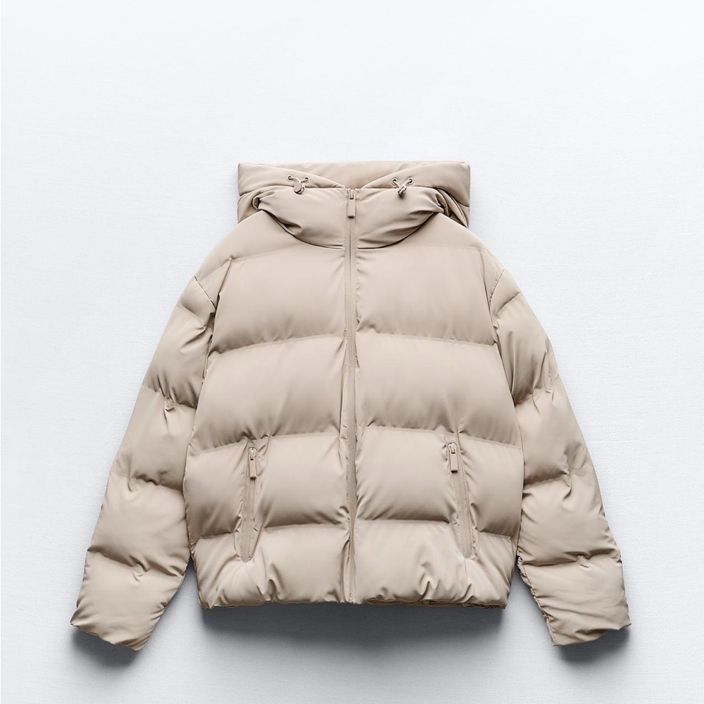 Zara Beige Puffer Jacket